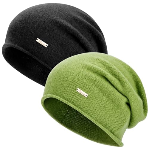 HAMUNI Wool Slouchy Beanie for Women, Soft Warm Beanies Hats- Lightweight & Breathable Knitting Skull Beanies Cap for Spring, Fall, Winter