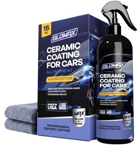 GLOMAX Premium Ceramic Coating for Cars with UV Protection (16 oz) – Extremely Hydrophobic & Slick Car Wax Spray, Long-Lasting, Quick & Easy Application, Maximum Gloss & Shine. - Image 1