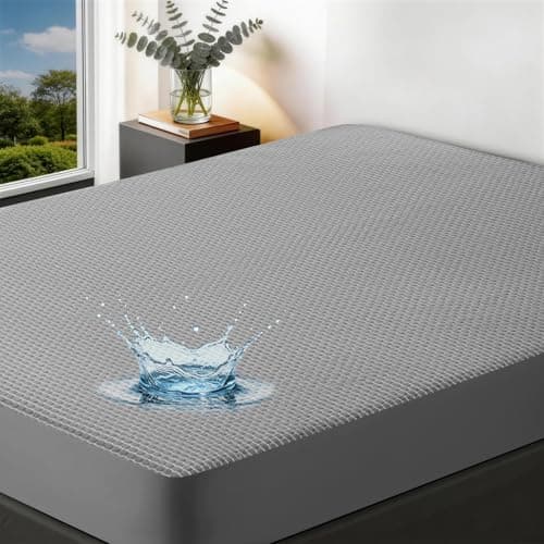 California King Waterproof Mattress Protector, Tencel Bamboo Cooling Breathable Mattress Cover with Deep Pocket, Noiseless Fitted Mattress Pad, Soft Mattress Procter Cal King Size Bed,72"x84" - Image 1