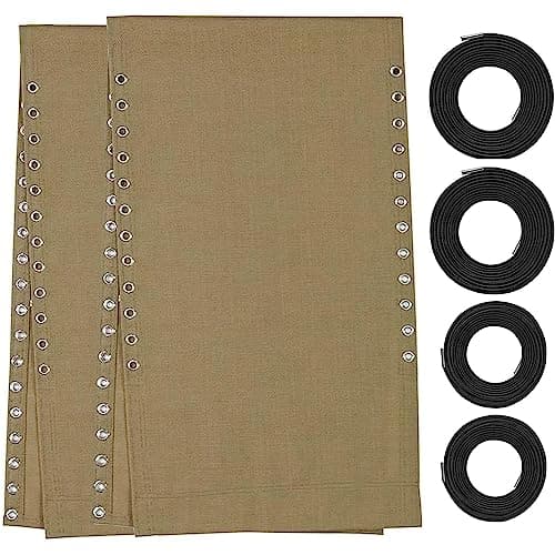 Ostlttyn Zero Gravity Chair Replacement Fabric Kits Set of 2, 17" Repair Cloth with Replacement Bungee Cord for Anti Gravity Sling Outdoor Folding Lounge Lawn Chairs, Tan - Image 1