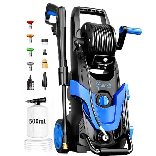2026Upgraded Pressure Washer 4800PSI w/4 Quick Connect Nozzles, Inlet Hose & Filter&500ML Soap Tank, High Cleaning Machine for Cars/Fences/Driveways/Patios/Home Cleaning,Blue - Image 1