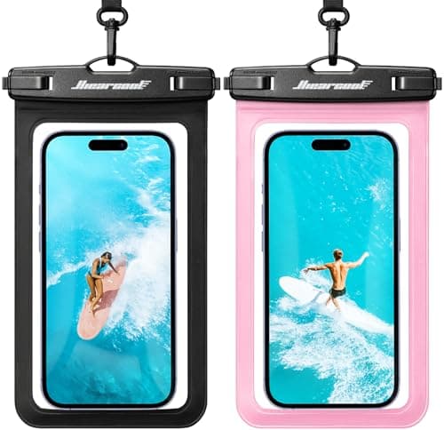 Hiearcool Universal Waterproof Case, Waterproof Phone Pouch Compatible for iPhone 17 16 15 14 13 Pro Max XS Plus Samsung Galaxy S22 Cellphone Up to 8.9", IPX8 Cellphone Beach Bag for Travel - 2 Pack