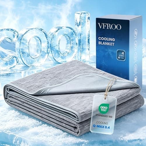VFROO Cooling Blanket for Hot Sleepers King Size 108''×90'', Summer Blanket Thin Lightweight Breathable, Absorbs Sweat Heat to Keep Adults Cool, Cold Blanket for Sleeping on Bed Couch, Grey - Image 1