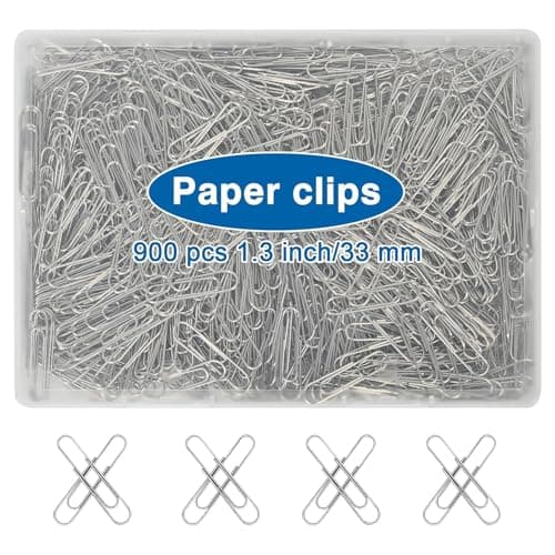 Krvyrn 900 Count Paper Clips, 1.3 Inch (33mm) Standard Size Silver Metal Paper Clips, Rust Resistant for Office School Home - Image 1