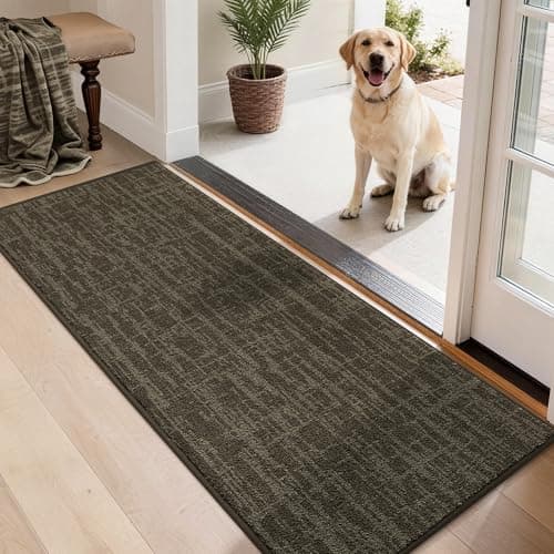 Dirt Trapper Door Mat Non-Slip Washable Entryway Rug,20"x48" Brown - Image 1