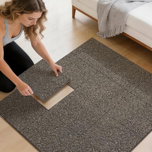 MatMaven Kitchen Rugs, Super Absorbent and Stain Resistant Kitchen Mats, Non Slip Machine Washable Kitchen Rug,6 Picecs Soft Kitchen Floor Mat for Hallway,Office,Sink,Laundry,12"x12"Carpet Mats,Taupe - Image 1