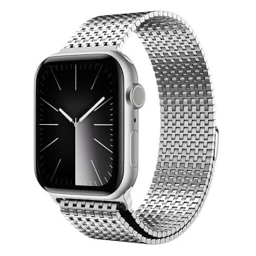 LULULOOK Milanese Mesh Loop Compatible with Apple Watch Band 49/46/45/44/42/41/40/38mm for Men Women, Stainless Steel Magnetic Buckle Strap for iWatch Ultra 3/2 Ultra Series 11 10 9 8 7 6 SE 5 4 3 - Image 1