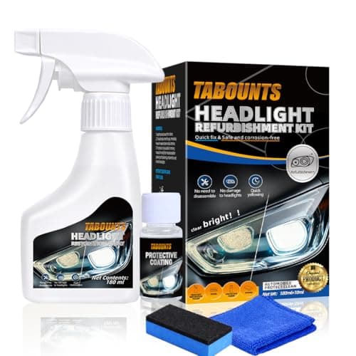 TABOUNTS Headlight Restoration Kit, Automotive Headlight Cleaner and Yellowed Head Light Restoring Kit,Helps Clear Dull & Oxidized Lenses,Suitable for All Vehicle Headlamps - Image 1