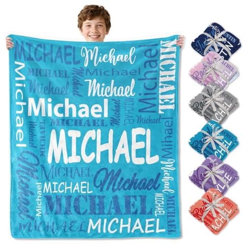 Corissy Ships Next Day, Personalized Blankets and Throws Custom Blanket with Name Customized Flannel Blanket for Kids Christmas Blanket Gifts for Teen Boys Girls