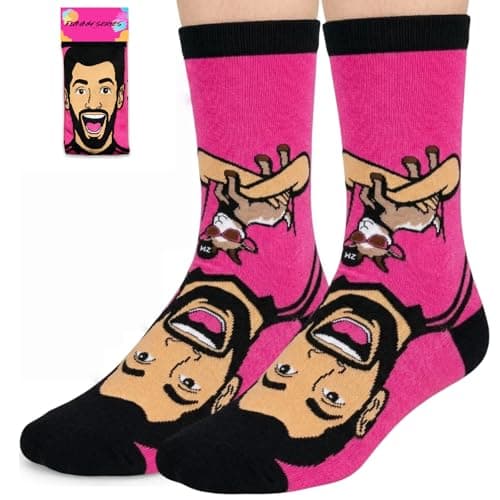 ZAOMENG Funny Socks for Men, Fun Soccer Fan Socks, 360-Degree Character Crew Socks for Men, Novelty Crew Socks,Cool Soccer Gifts for Teens, Youth, Sports Fans and Players, Cotton Socks - Image 1