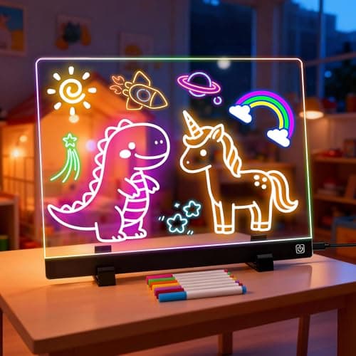16-Inch LED Drawing Board for Kids | Light Up Doodle Board Glow Drawing Tablet | Reusable Kid Drawing Pad Toy | Arts Supplies Crafts for Kids Ages 4-8 | Creative Art Birthday Gifts for Girls Boys - Image 1