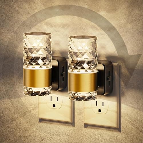JandCase Night Light, Automatic Night Lights Plug into Wall,2 Pack 3000K LED Nightlights with 0-100LM Adjustable Brightness, Night Light Plug in with Light Sensor for Bathroom Hallway Room Decor - Image 1