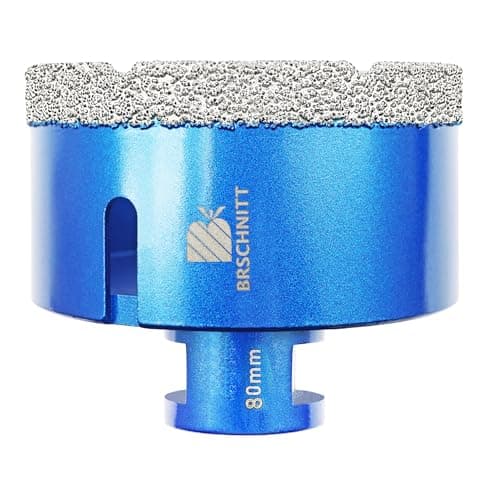 80mm Diamond Core Drill Bit for Porcelain Tile Ceramic Marble Granite Drilling,BRSCHNITT 1pc Vacuum Brazed Diamond Hole Saw with 5/8-11 Thread (80mm) - Image 1