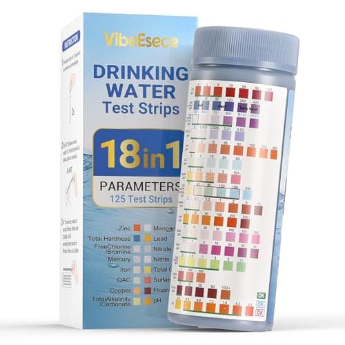 23-in-1 Home Drinking Water Testing Kit - 155 Strips,Tap and Well Water Test Kit for Hardness, Lead, Iron, Copper, Chlorine, Fluoride (18) - Image 1