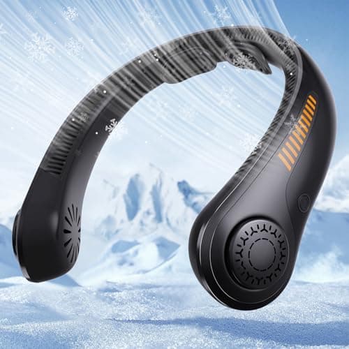 Portable Neck Fan Rechargeable, 5 Speeds, Lightweight, Long Lasting, Battery Operated All-Around Cooling Quiet Personal Fans for Travel Camping Cooling Essentials, Birthday Gifts for Women Men Mom Dad - Image 1