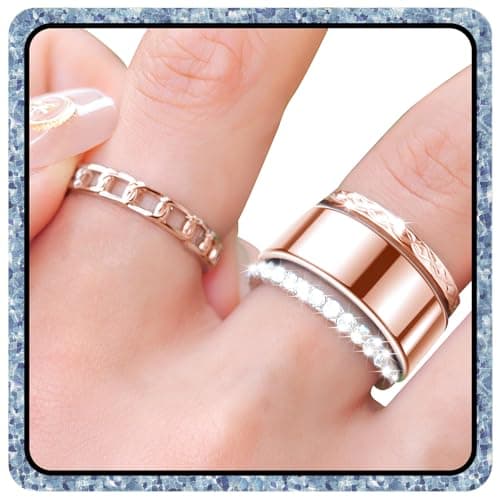 YWXTW 3 Pack 14K Gold-Plated Stacking Rings for Oura Ring Gen 4 /Ultrahuman, Timeless Elegance Non Tarnish Stainless White Zirconia Engagement Oura Stackable Bands Gift for Women Rose Gold 9 - Image 1