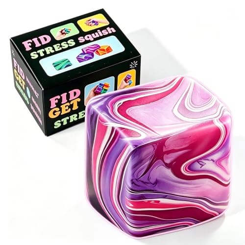1 Pack Fidget Toys Squishy Stress Cube, Stress Balls for Kids Adults Squishies Stress Relief, Ice Sugar Sensory Toys for Kids with Autism, Fidgets for Classroom Prize Toys(Purple,1 Pack)