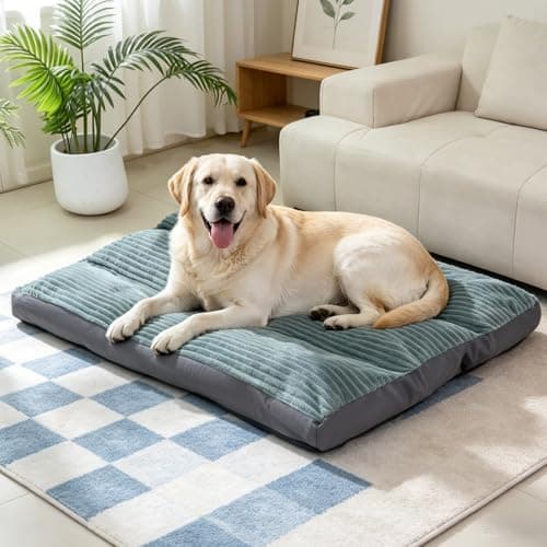 Big Dog Bed for Large Sized Dogs - Dog Crate Pad Removable Washable Cover, Non-Slip Bottom, Pet Mat Comfort Cushion for Joint Relief, Deep Sleep & Home Decor - Image 1