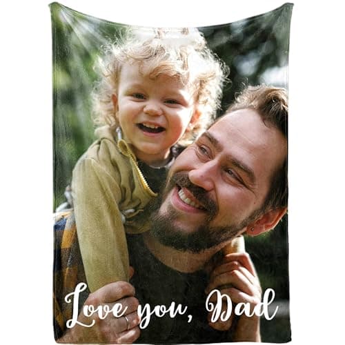 ThermoThrill Father Day Blanket Gifts Custom Blankets with Photos Dad Gifts Personalized Picture Throw Blanket for Daddy Father Grandpa - Image 1