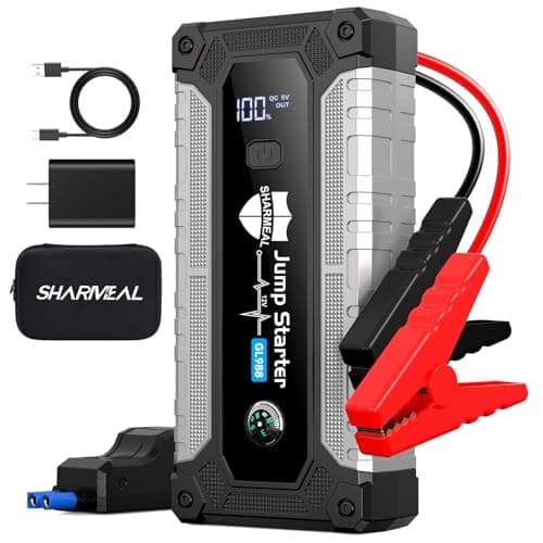 Car Jump Starter 6000A, Portable Jump Starter 12V Car Battery Booster Jump Box Pack for All Gas & 10.0L Diesel Engines with LED Light (6000A+Cable+Case+Charger Block) - Image 1