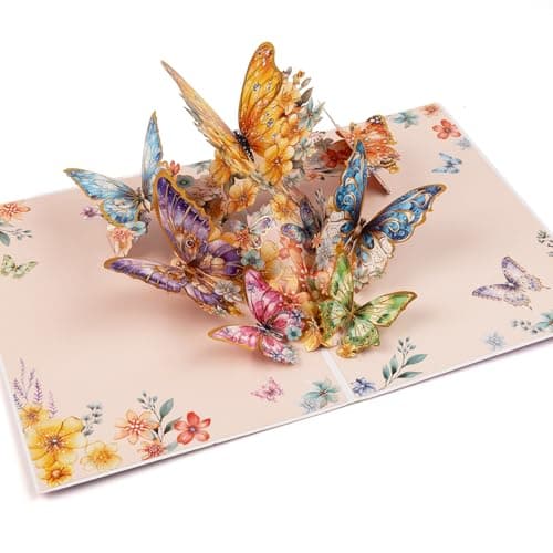 mountova Butterflies Pop Up Card, Butterfly Flower Card Greeting Card Get Well Cards Thinking of You Card Gift for Birthday, anniversary, Valentines Day, Mother's Day - Image 1