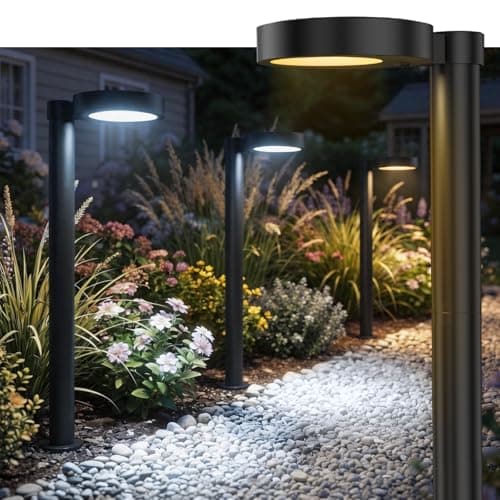 Soiarllt Solar Pathway Lights Outdoor, 4 Pack Solar Walkway Lights with Brightness Adjustable, 2 Color Modes Waterproof Outdoor Solar Light for Garden Yard Driveway Landscape Patio Lawn - Image 1