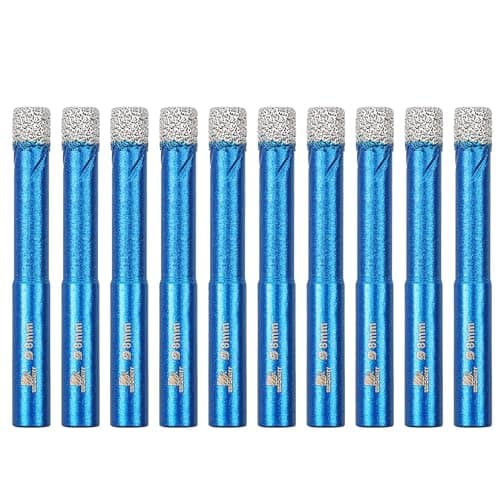 Dry Diamond Drill Bit Set,BRSCHNITT 10pcs/Pack 5/16 Inch (8mm) Diamond Hole Saw with Round Shank for Porcelain Tile Ceramic Stone Granite Marble,Dry Drilling Diamond Drill Bit Kit - Image 1
