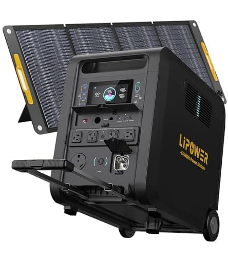 Lipower 6144Wh Solar Generator with 200W Panel Included, LiFePO4 Battery Generator for Home Use, 4200W| 7500W Peak, Expandable to 36kWh, Portable Generator for Camping, Home Backup, RV Vanlife - Image 1