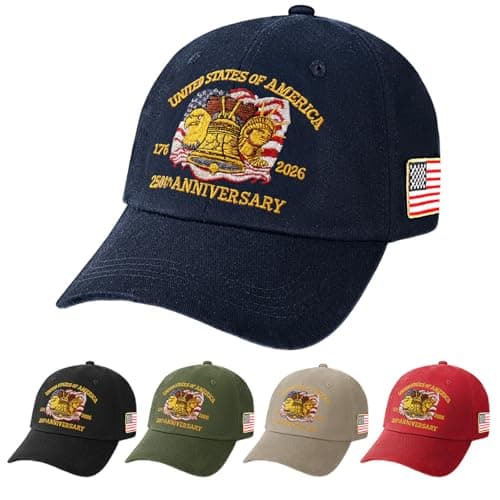 Teefolio 250 Anniversary USA Hat - Adjustable United States 250th Anniversary Patriotic Hat, Embroidered Bald Eagle Baseball Cap for Men Women(Navy Bald Eagle) - Image 1