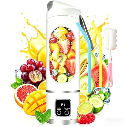 Portable Blender Electric USB-C,18OZ Portable juicer Shakes and Smoothies Blender, Citrus juicer,Small blenders, Comes with cleaning brush and straw,Smart time display,12 blades,with strong blending - Image 1