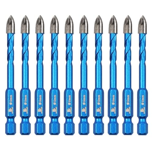 Masonry Drill Bit BRSCHNITT 10pcs Carbide Tips Concrete Drill Bit Set for Pots Bottles Ceramic Tile Glass Brick Ceramic Hex Shank - Image 1