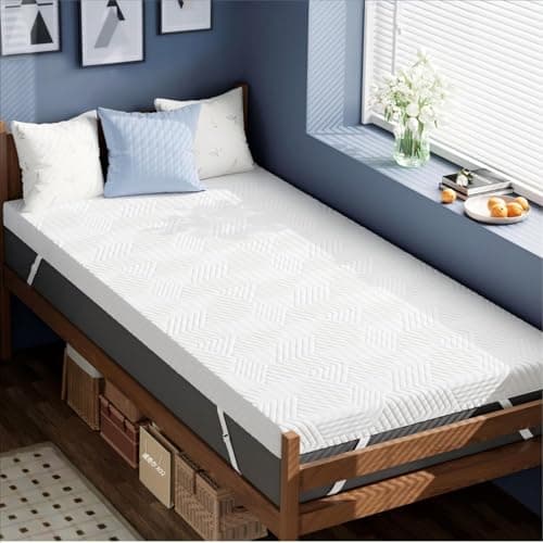 ELEMUSE 3 Inch Twin XL Memory Foam Mattress Topper, College Dorm Room Essentials, Gel Foam Bed Topper with Washable Cover, Non-Slip Back to School Bedding, CertiPUR-US - Image 1