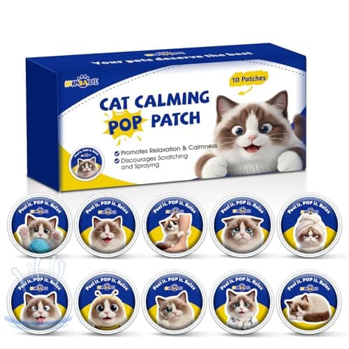 Ninibabie Cat Calming Pheromone Diffuser Patches (4-Bead), Portable Calming Support for Carrier,Car Travel,Vet Visits, Long-Lasting 48H Effect (10-Pack) - Image 1