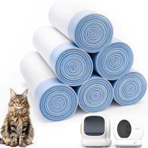 120 Count Self-Cleaning Cat Litter Box Liners Bag, Compatible with MeoWant-SCO1 and MeoWant-SCO2, Thick Heavy Duty Drawstring Replacement Cat Litter Box Liners-18"x 12.6" - Image 1