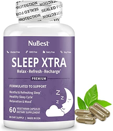 NuBest Sleep Xtra | Supports Healthy Sleep for Adults | Vitamin B6, Melatonin, Ashwagandha, Chamomile, Valerian & More - Non Habit-Forming | 60 Vegan Capsules |1 Month Supply - Image 1