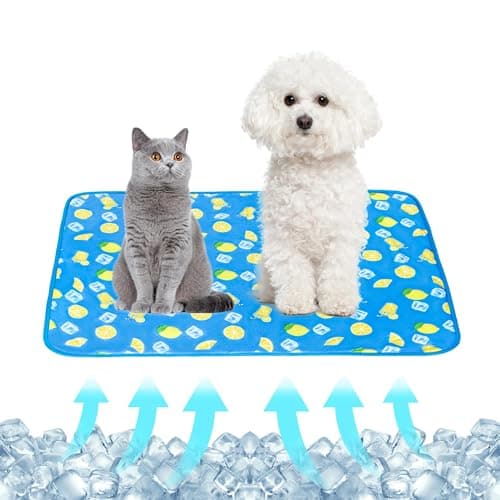 NACOCO Summer Pet Cooling Mat - Cat Dog Cushion Pad Sleeping Cool Lemon Comfortable Soft for Pets Kids and Adults (Dark Blue Lemon, S) - Image 1