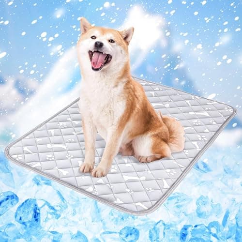 NACOCO Dog Cooling Mat with Non-Slip & Internal Waterproof Leakproof Design, Extra Thick, Machine Washable for Medium and Large Dogs for Crates, Beds, Sofas, Cars (36'' x 23'' Large, Grey Bone) - Image 1