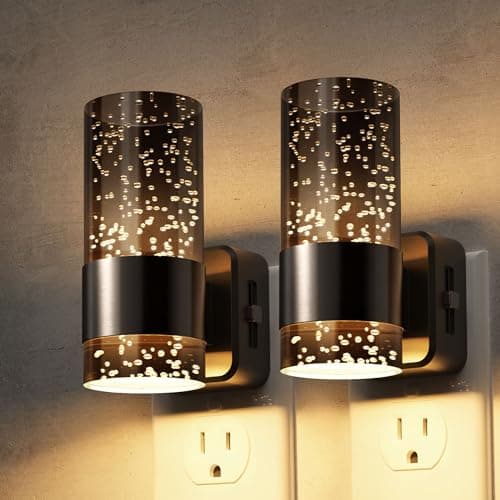 L LOHAS LED Night Lights Plug into Wall, 2 Pack Acrylic Bubble Night Light,Dimmable Nightlight with 0-100 LM, 3000K Plug in Night Light with Dusk to Dawn Sensor, for Bathroom Hallway Bedroom - Image 1