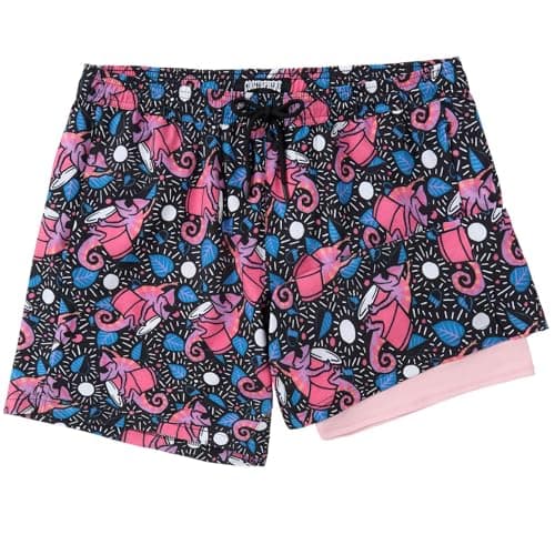 CoozySphere 5inch Mens Swim Trunks: 2 in 1 with Compression Liner 5 Inch Pockets Drawstring Stretch Quick Dry Lined Funny Beach Pool XS - Image 1