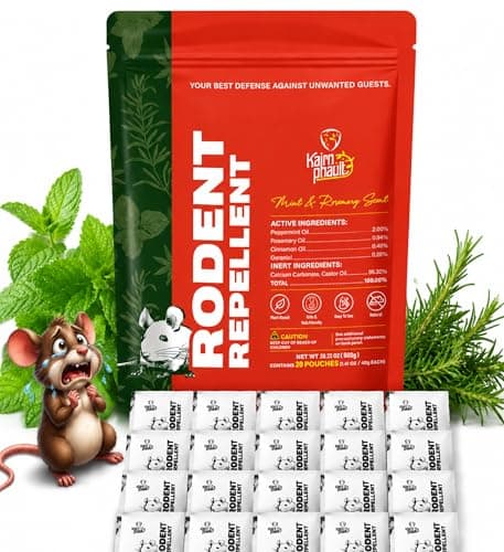 20 Pack Rodent Repellent Pouches | Mouse Repellent Pouches Plant-Based Formula - Peppermint Oil Rosemary Cinnamon Blend Fragrance Pouches for House & Indoor,29 Ounce (Pack of 1) - Image 1