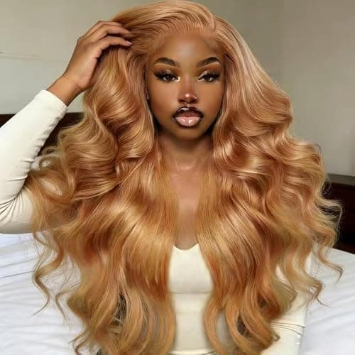 ROOMOOD 27# Ash Blonde Human Hair Lace Frontal Wig Body Wave 180% Density 13x6 Lace Front Wig Pre Plucked Natural Hairline for Women(18inch)