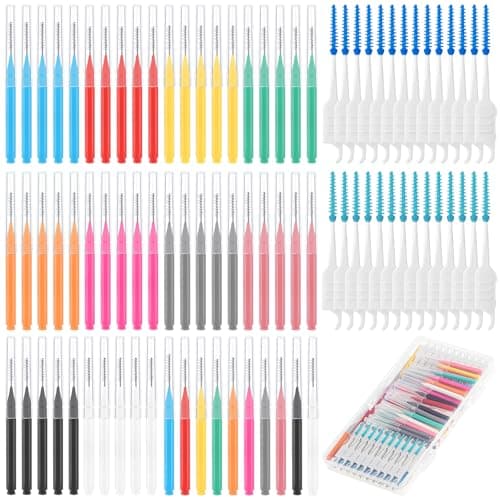 lanjue 255 Pieces Braces Flossers for Braces, Interdental Brush Soft Dental Floss Picks Braces Cleaning Kit Toothpick Dental Brush Braces Teeth Flossers Brushes for Tooth Cleaner(Multiple Sizes) - Image 1