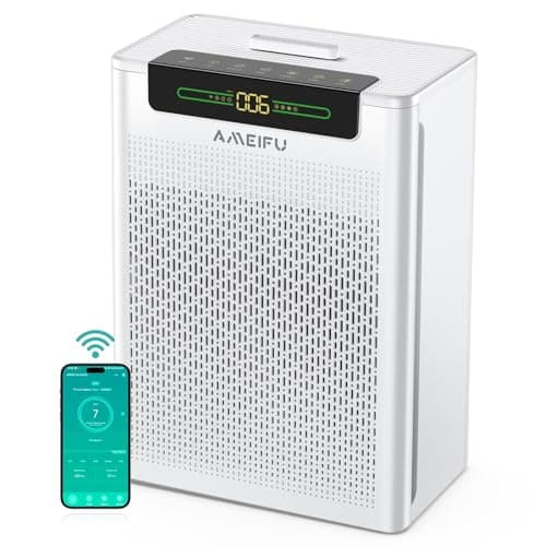 AMEIFU Air Purifiers for Home Large Room up to 3000sq.ft, H13 True Hepa Air Purifiers for Pets Hair, Dander, Smoke, Pollen, 3 Fan Speeds, 5 Timer Air Cleaner - Image 1