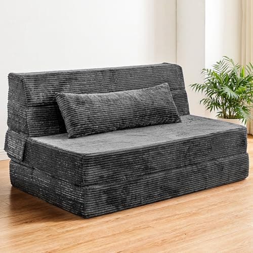 Cvortll Folding Sofa Bed, Convertible Sleeper Chair with Pillow, High Density Memory Foam Fold Out Couch, Foldable Mattress Futon Sofa for Living Room/Dorm/Guest Use/Apartment/Home Office - Image 1