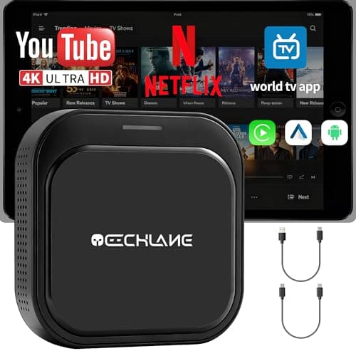 TECHLANE Wireless CarPlay & Android Auto Adapter, Wired to Wireless Converter for iPhone & Android, 5G WiFi/BT 5.0, Plug & Play, Real-Time Navigation, for Cars with Wired CarPlay - Image 1