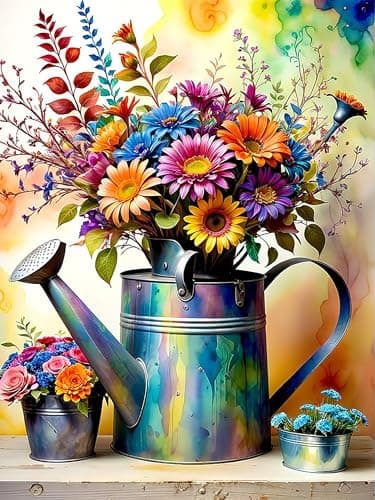 ijbnhd Flowers Diamond Art Kits for Adults - Sunflowers Diamond Painting Kits for Adults Beginner, DIY 5D Full Drill Daisy Gem Art for Home Wall Decor 12x16 inch - Image 1
