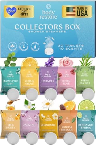Body Restore Shower Steamers Aromatherapy 30 Pack – Fathers Day Gift for Dad, Birthday Gifts for Women and Men, Relaxation Stress Relief Self Care – Collectors Box - Image 1