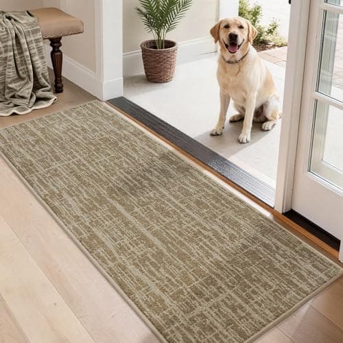 COSY HOMEER Door Mat 20" x 48" Non-Slip Washable Entryway Rug,Dirt Trapper Door Mat Indoor Entrance,Stain Resistant Absorbent Welcome Mats for Front Back Doormats and Wet Shoes,Taupe - Image 1