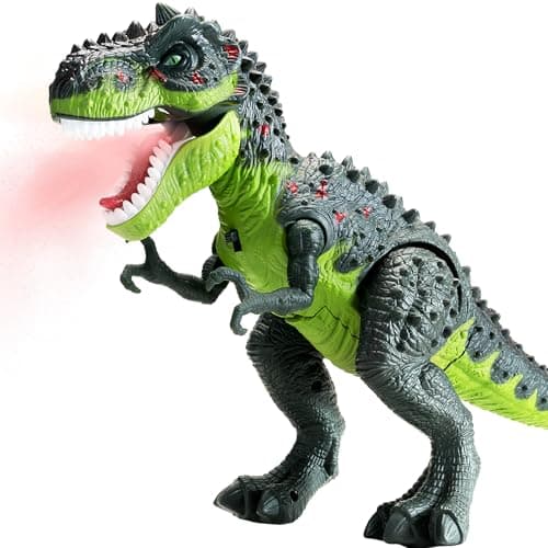 AHCo. Trex Dinosaur Toys for Kids 3-5, Small Electric Walking Tyrannosaurus Rex Dino for Toddler Boys, Best Gifts for Age 3 4 5 6 7 Year Old, Light, Sound & Spray - Image 1