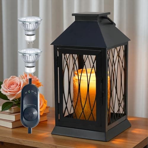 Aaffkaa Black Candle Warmer Lamp with Timer Dimmable,Compatible with 3 Wick Candles/Large Candel Jar,Vintage Lamps Candle Warming Lamp,Fully Enclosed Designed/Hanging Up-Electric - Image 1